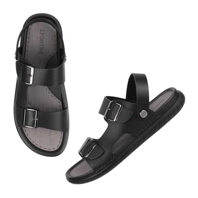 J.Fontini Men Black Casual Sandals (SKU: 60-2L-11-46)