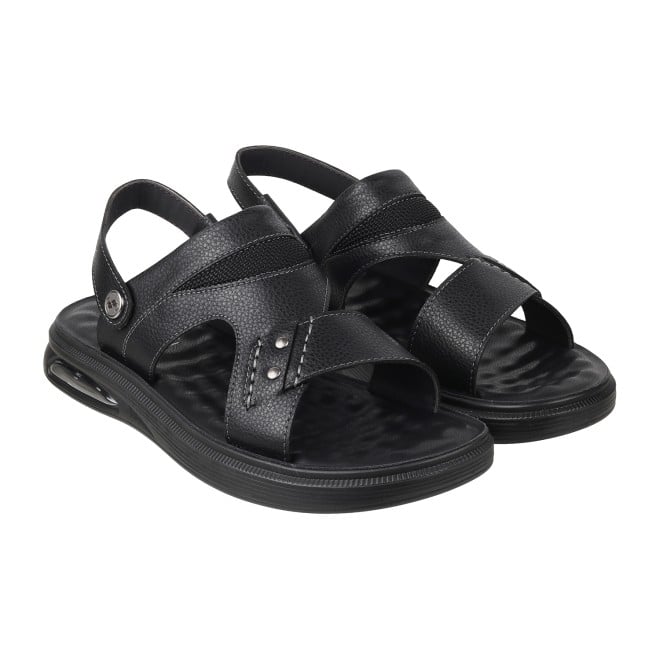 Mochi Men Black Casual Sandals