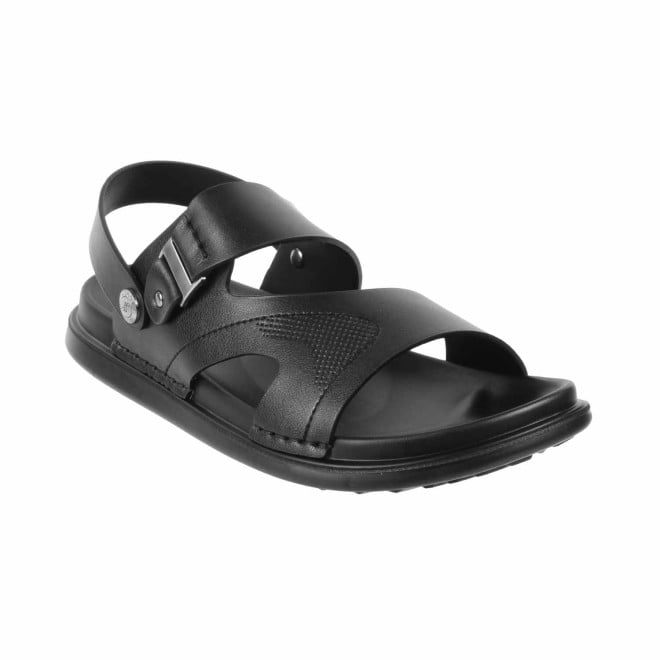 Mochi Black Casual Sandals for Men