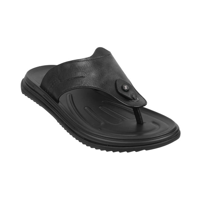 J.Fontini Men Black Casual Slippers