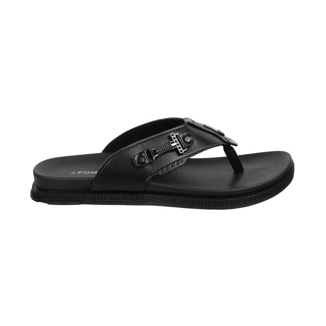 J.Fontini Men Black Casual Slippers (SKU: 60-65-11-40)