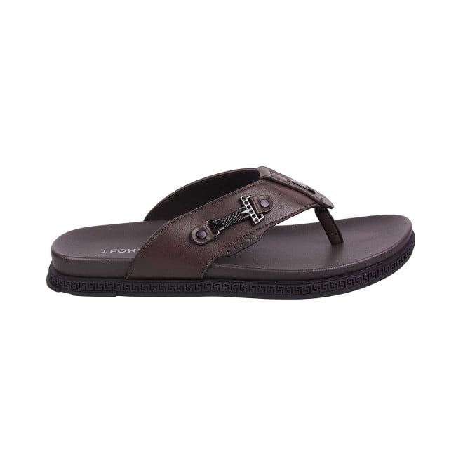 J.Fontini Men Brown Casual Slippers (SKU: 60-65-12-40)