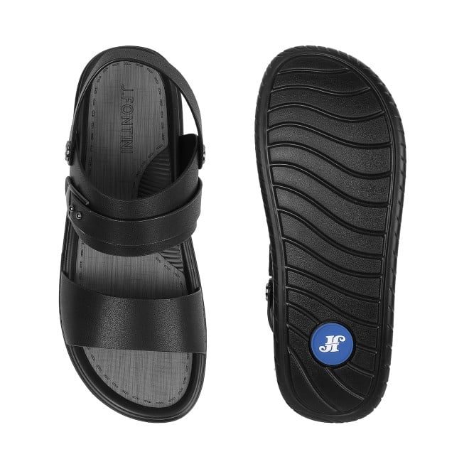 J.Fontini Men Black Casual Sandals (SKU: 60-66L-11-46)