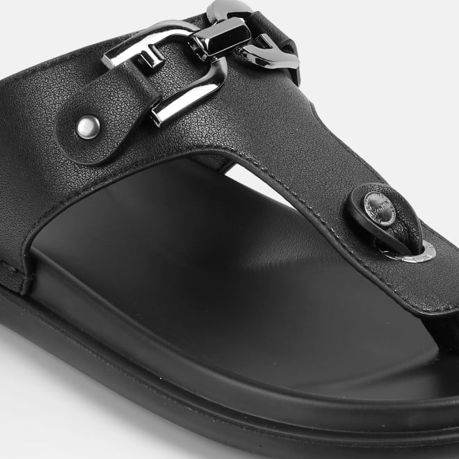 J.Fontini Men Black Casual Slippers (SKU: 60-67-11-39)