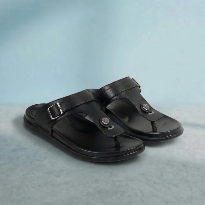 J.Fontini Men Black Casual Slippers (SKU: 60-69-11-39)