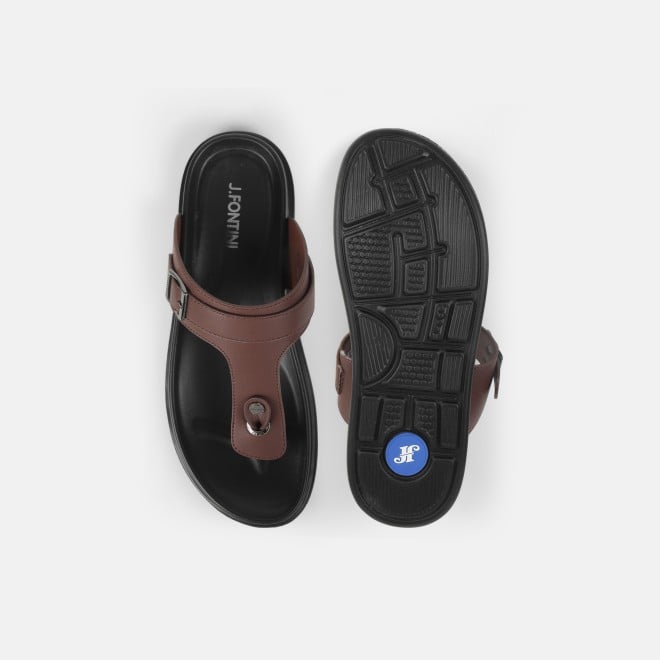J.Fontini Men Brown Casual Slippers (SKU: 60-69-12-39)