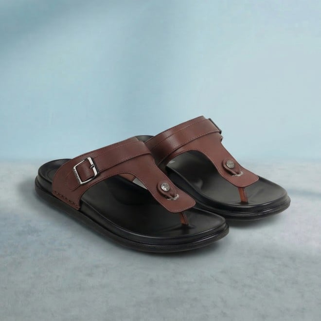 J.Fontini Men Brown Casual Slippers (SKU: 60-69L-12-46)