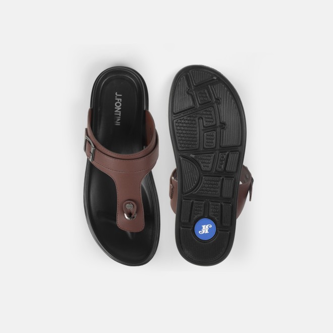 J.Fontini Men Brown Casual Slippers (SKU: 60-69L-12-46)