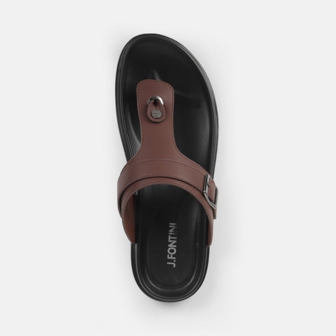 J.Fontini Men Brown Casual Slippers (SKU: 60-69L-12-46)