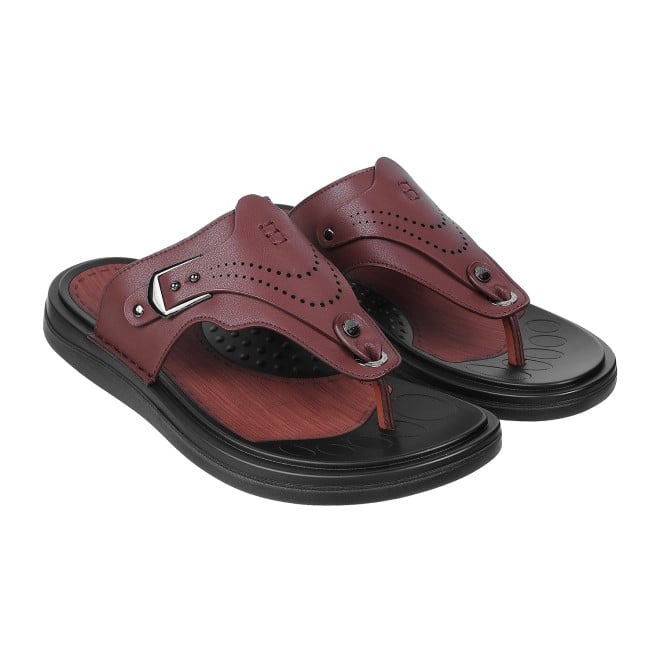 J.Fontini Men Brown Casual Slippers