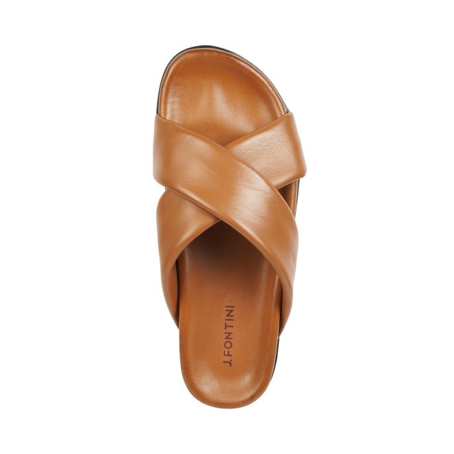 J.Fontini Men Tan Casual Slippers (SKU: 60-71-23-40)