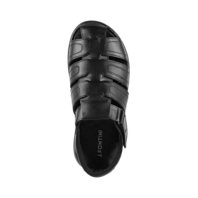 J.Fontini Men Black Casual Sandals (SKU: 60-87-11-40)