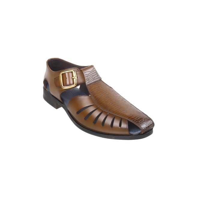 J.Fontini Men Tan Ethnic Sandals (SKU: 60-95-23-40)