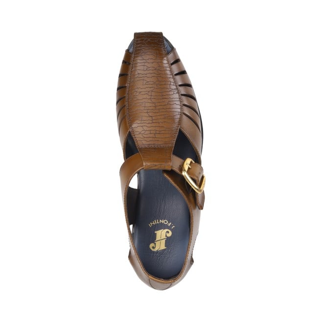 J.Fontini Men Tan Ethnic Sandals (SKU: 60-95-23-40)