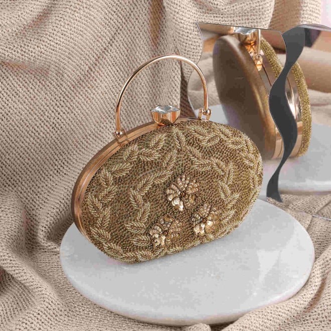 Mochi Women Antique Gold Ethnic-Wedding Sling Bag