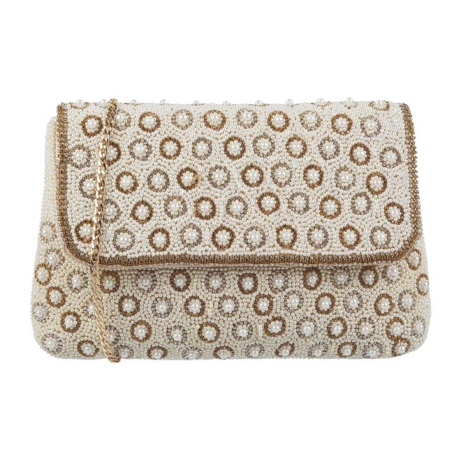Buy Party Clutch Purse with Sling- Peach with multicolour Online on Brown  Living | Womens Clutch