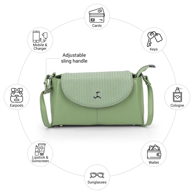 Mochi Women Green Sling Bag (SKU: 66-1006-21-10)