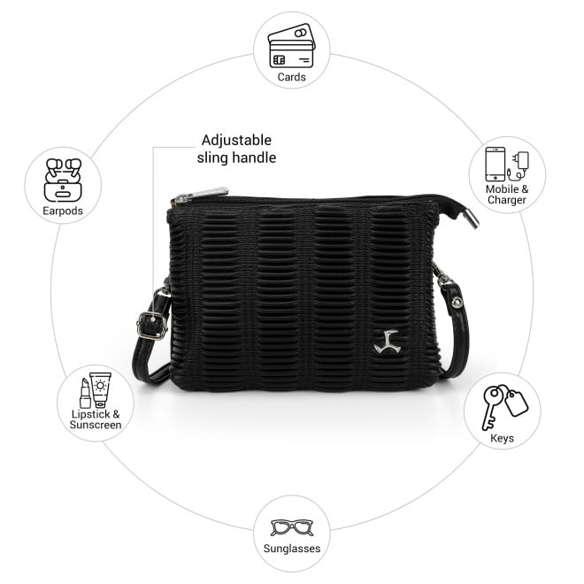 Mochi Women Black Sling Bag (SKU: 66-1007-11-10)