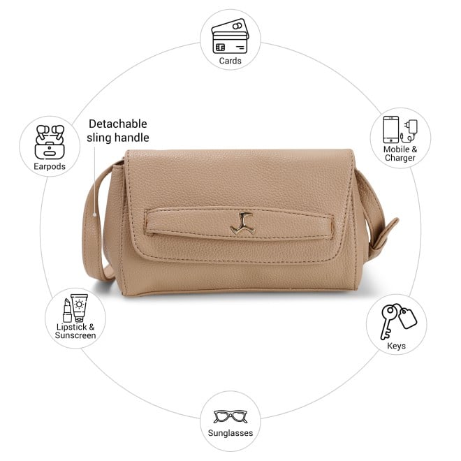Mochi Women Beige Sling Bag (SKU: 66-1010-20-10)