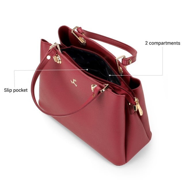 Mochi Women Maroon Satchel Bag (SKU: 66-1038-44-10)