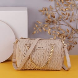 Women Beige Satchel Bag