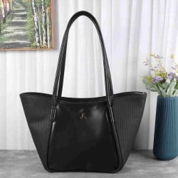 Women Black Casual Tote Bag