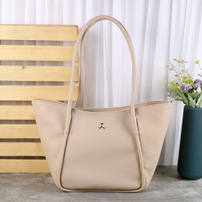 Mochi Women Beige Casual Tote Bag