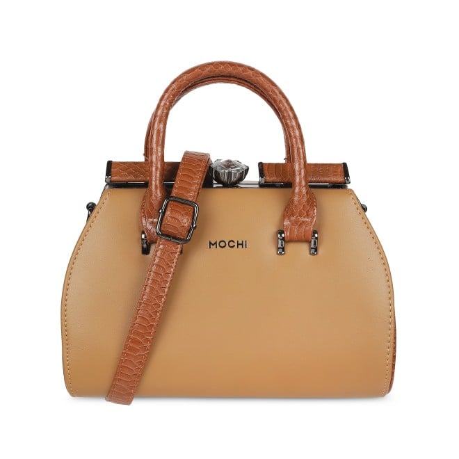 Mochi Women Tan Hand Bags Satchel Bags