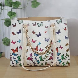 Women White Casual Tote Bag