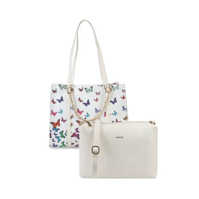 Mochi Women White Casual Tote Bag (SKU: 66-343-16-10)