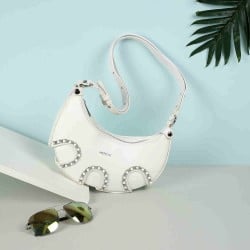 Women White Casual Sling Bag