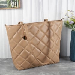 Women Beige Casual Tote Bag