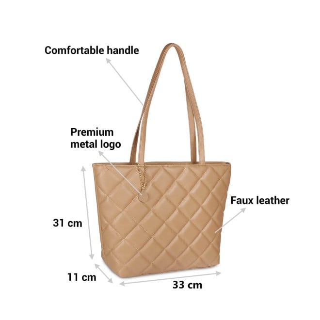 Mochi Women Beige Casual Tote Bag (SKU: 66-365-20-10)