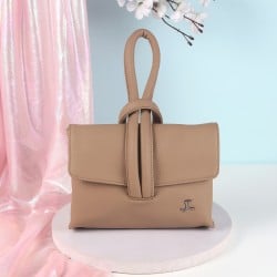 Women Beige Hand Bags Satchel Bags