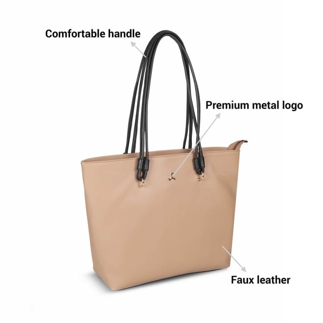 Mochi Women Beige Casual Tote Bag (SKU: 66-451-20-10)