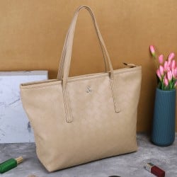 Women Beige Casual Tote Bag