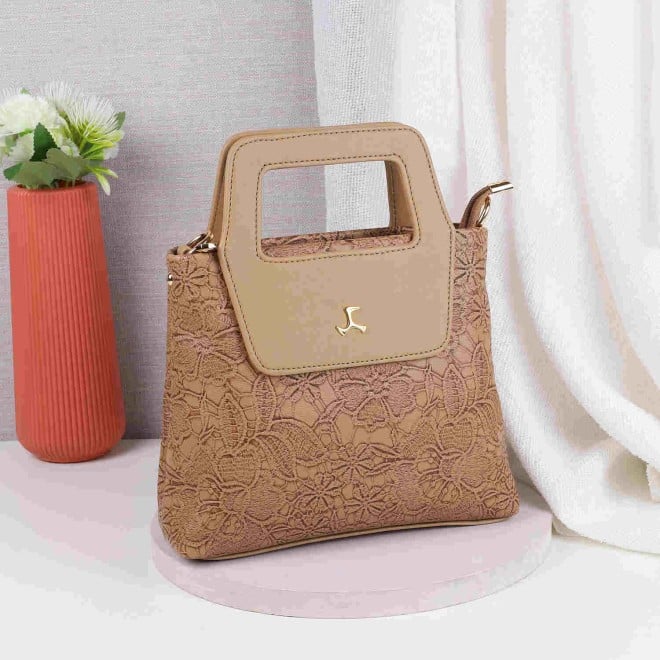 Mochi Women Beige Casual Sling Bag