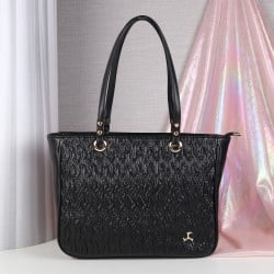 Women Black Casual Tote Bag