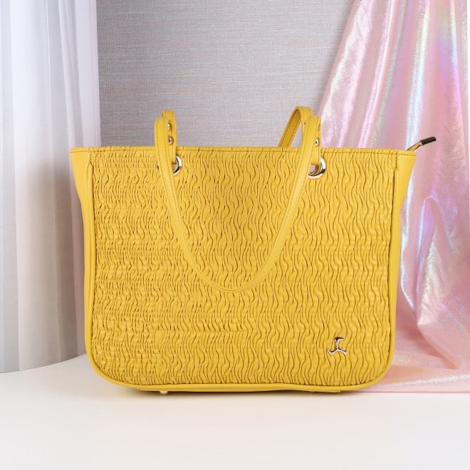 Mochi Women Yellow Casual Tote Bag