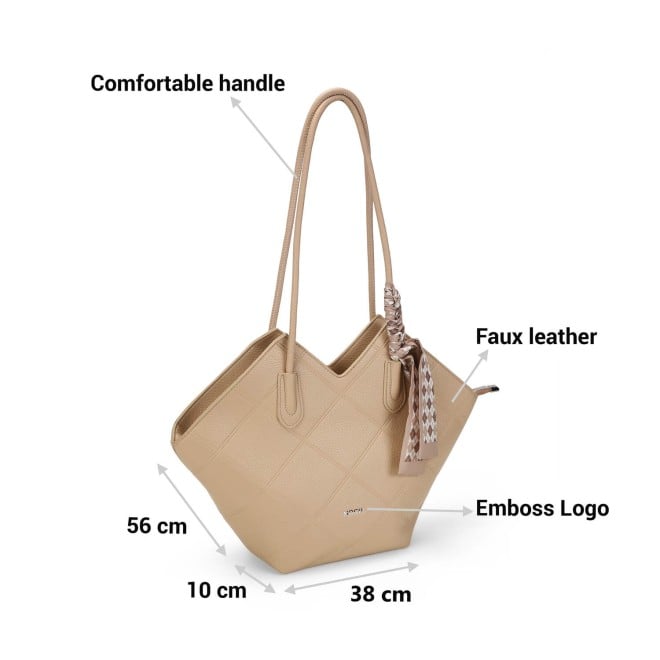 Mochi Women Beige Casual Tote Bag (SKU: 66-510-20-10)