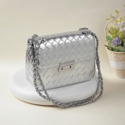 Women Silver Casual Sling Bag