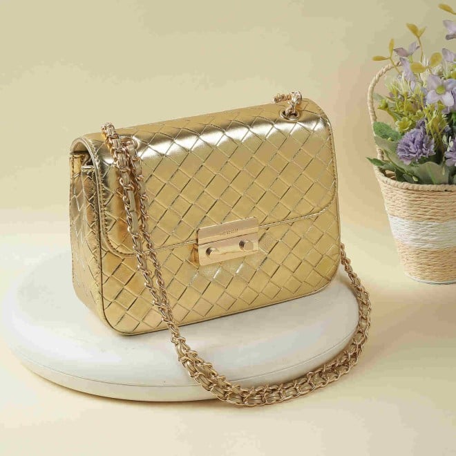 Mochi Women Gold Casual Sling Bag (SKU: 66-566-15-10)