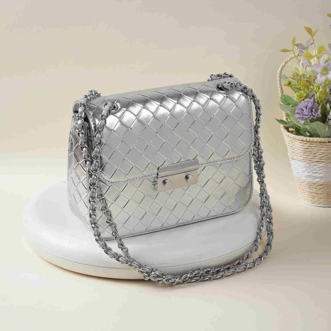 Mochi Women Silver Casual Sling Bag (SKU: 66-566-27-10)