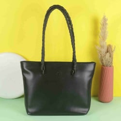 Women Black Casual Tote Bag