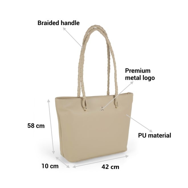 Mochi Women Beige Casual Tote Bag (SKU: 66-584-20-10)