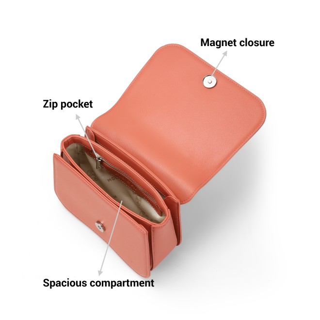 Mochi Women Peach Hand Bags Satchel Bags (SKU: 66-590-80-10)