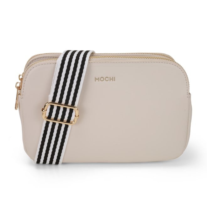 Mochi Women Off-White Hand Bags Zip Top Sling (SKU: 66-603-66-10)
