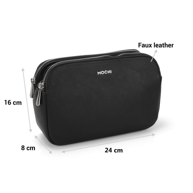 Mochi Women Black Hand Bags Zip Top Sling (SKU: 66-603-11-10)
