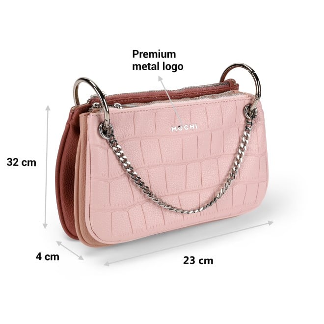 Mochi Women Pink Hand Bags Zip Top Sling (SKU: 66-615-24-10)