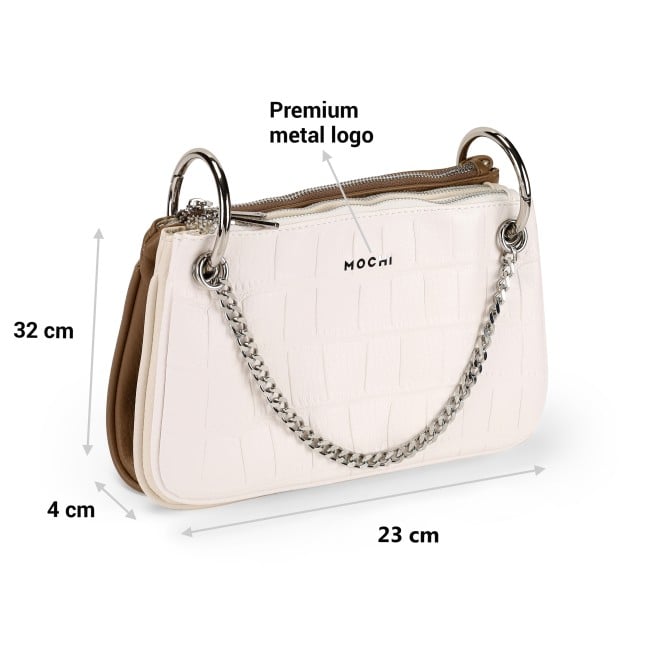 Mochi Women Off-white Hand Bags Zip Top Sling (SKU: 66-615-66-10)